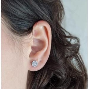 TwoBirch Sterling Silver Cubic Zirconia Earring Trio Set (Three Pairs)